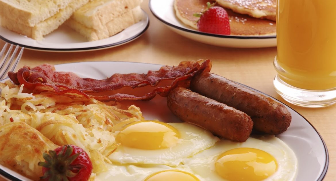 Diner Breakfast eggs sausage hash bacon